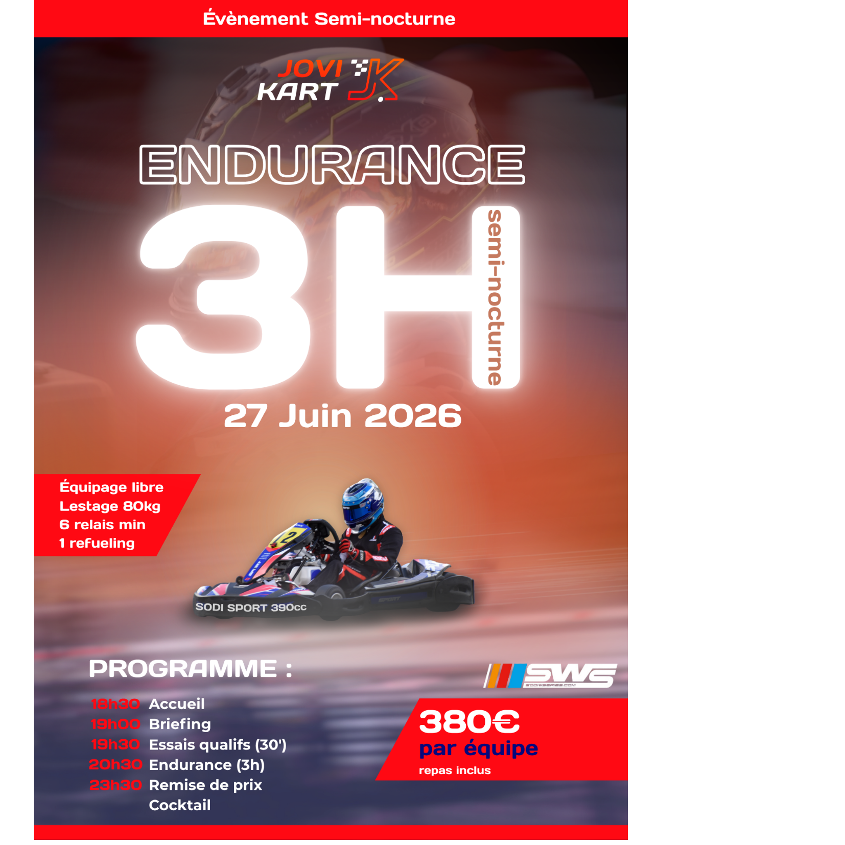 3- Endurance de 3H - Samedi 27 Juin